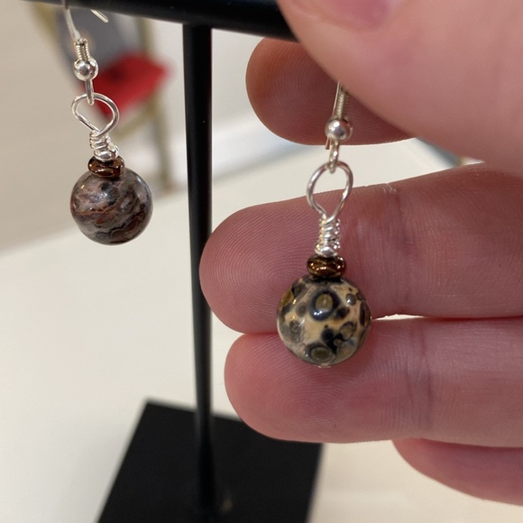 Sterling Silver and Stone Earrings - Picture 4 of 4